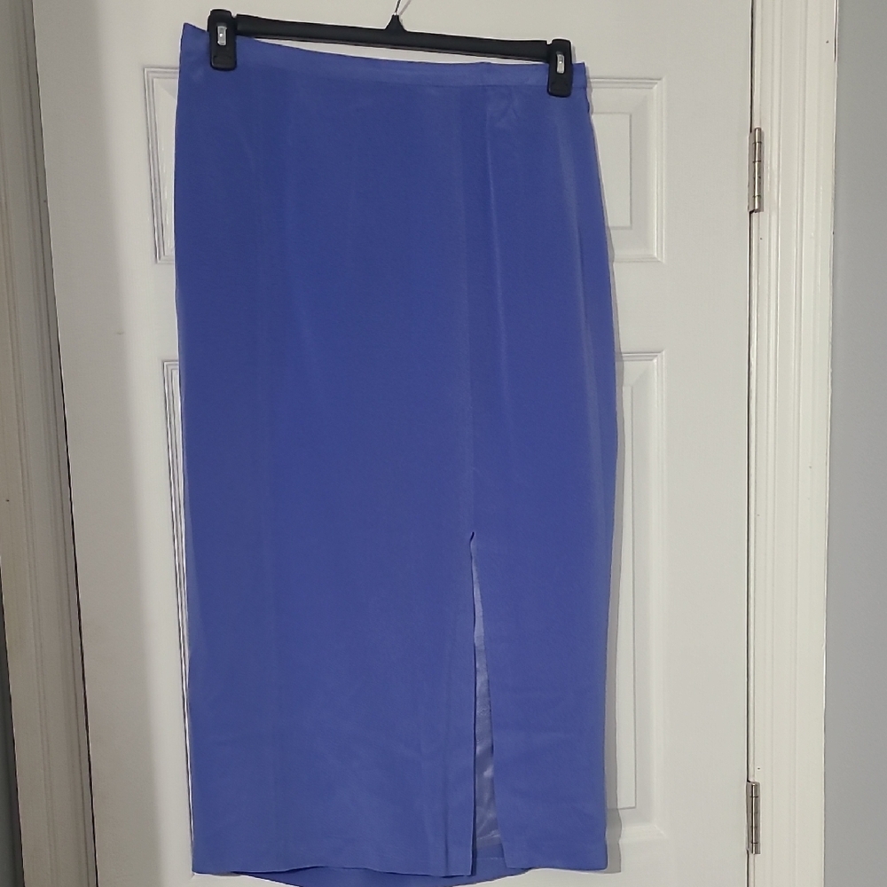 Maggy London Periwinkle Pencil Skirt with Front Slit